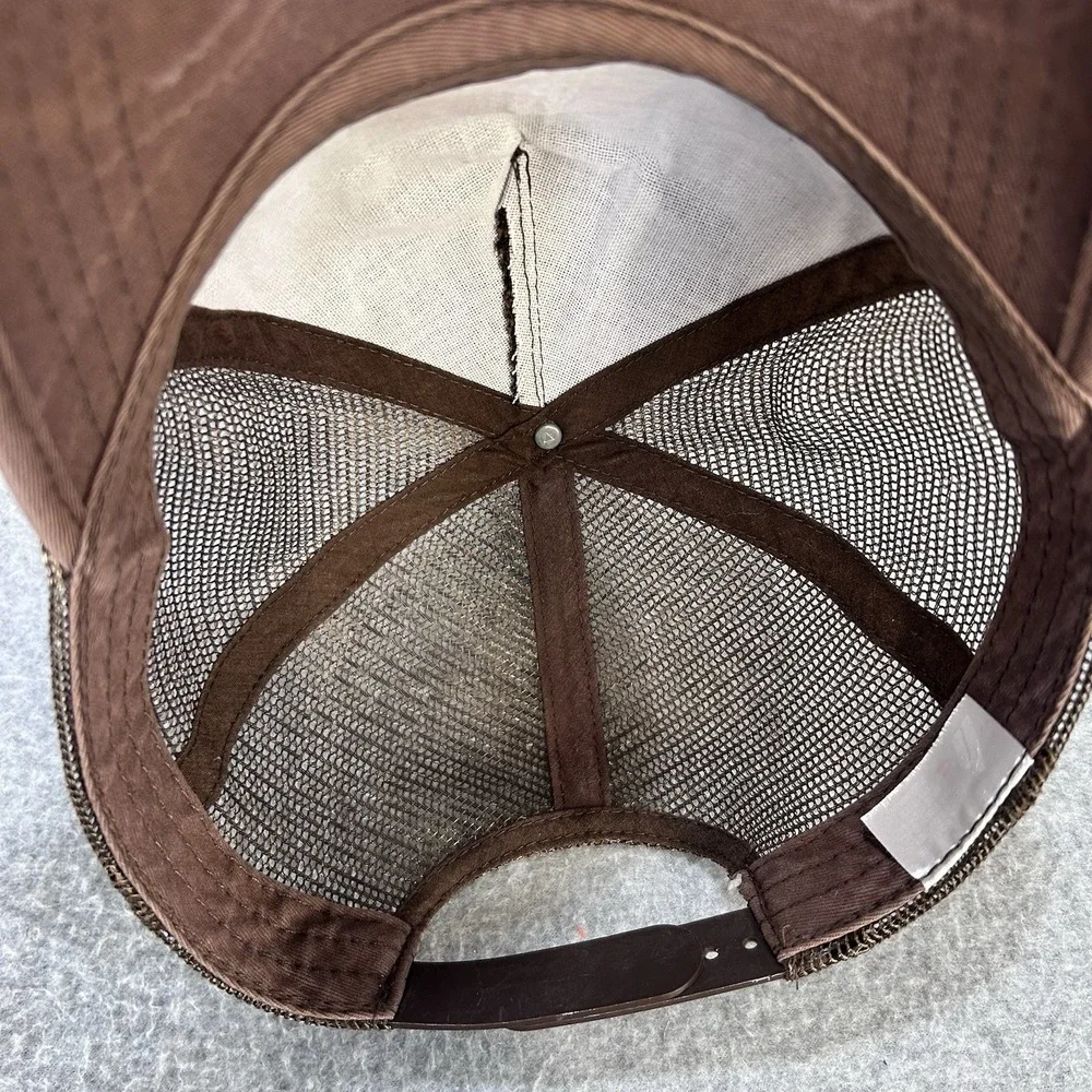 Roatan Island Brewing Co Trucker Hat Brown Mesh Patch Curved Bill Cap